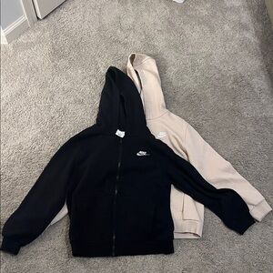Nike Kids Black And Tan Zip-Up Hoodies